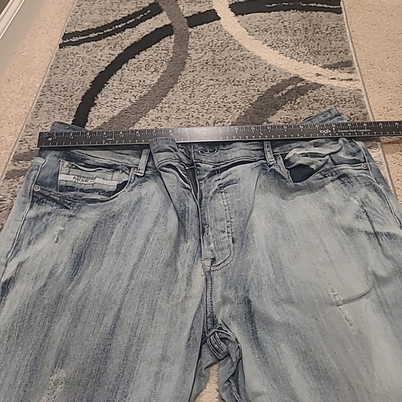 Ecko Unltd Athletic Fit Light Wash Faded Stretch Denim Jeans Straight Leg 38x30 - Picture 5 of 11